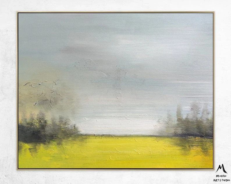 Yellow Sky Contemporary Abstract Canvas Artwork C60SU wall art